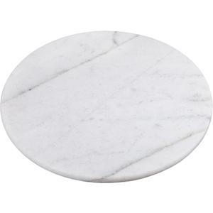 Creative Home Natural Marble Stone Lazy Susan Rotating Serving Plate Dining Table Organizer, 12" Diam, Off-White (patterns may very)