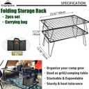 camping moon Foldable Multipurpose Stacking Storage Rack, Steel Plating Black