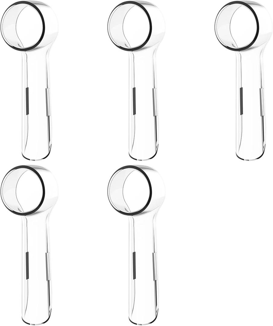 HSYTEK 5 Pack Toothbrush Cover Caps Compatible with Oral B Braun Replacement Heads, Fits for Cross Action Brush Heads and Pro 1000 Electric Toothbrushes, Convenient for Travel and More Sanitary (Transparent)
