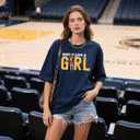 Women's Basketball 22 Shirt Retro Oversized Tee for Basketball Moms Players Fans Funny Sports Gift Top (Blue, XXL)