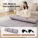 Mollydot Japanese Floor Mattress Futon Mattress Full Size, 2.5" Thick Tatami Sleeping Mat, 100% Cotton Washable Cover, Foldable Roll Up Portable Floor Bed for Guest Room Dormitory, Full(75"l X 54"w X 2.5"th), Grey