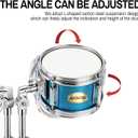 AODSK 14 Inch 5-Piece Full Size Drum Set for Beginner Aspiring Drummers, Complete Starter Kit with Adjustable Throne, Brass Cymbals, Hi-Hat, Pedal, Drumsticks, Ideal Holiday Gift (Light Blue)