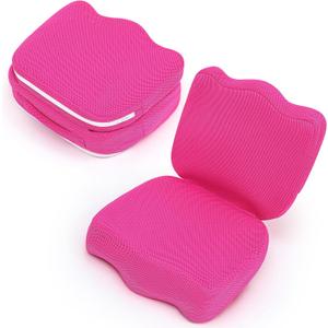 Yerliker 1 Pcs Foldable Hot Tub Booster Seat for Adults Adjustable 2 Heights up to 6.3", Weighted Booster Seat 3D Air Mesh Hot Tub Accessories Quick Dry Micro Dot Non Slip for Spa Bathtub Pool (Pink)