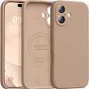 Ktele Magnetic for iPhone 17 Case [Compatible with Magsafe] [Premium Silicone Satin-Smooth Touch] Slim Shockproof Anti-Scratch Microfiber Lining Case, 6.3 inch, Light Brown