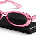 miyya Trendy Polarized Sunglasses Women, Oval Sunglasses for Women Men, Retro Sun Glasses for Women 2024, UV Protection (Rose/Black)