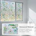 Finnez Stained Glass Window Film, Floral Rainbow Sticker, 23.6″ x 157.4″, 23.6 Inch x 13.1 Feet
