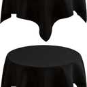 2 Pack Small Square Table Cloth 36X36 Inch Black Washable Fabric Tablecloth Polyester Solid Table Cover for Night Stand End Table Side Table Outdoor Indoor