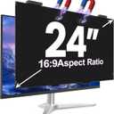 Magnetic 24 Inch Privacy Screen for Computer Monitor 16:9 Aspect Ratio, Hanging Removable Anti-Blue/Glare Protector Film, Anti Spy Desktop Security Private Filter 24in