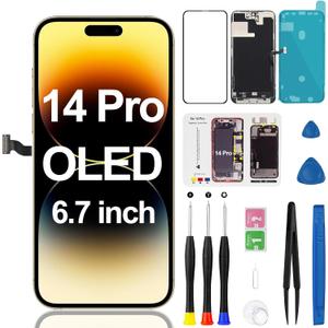 OLED Screen Replacement for iPhone 14 Pro 3D Touch LCD Display Digitizer Full Assembly with Repair Tool Kits Model A2650 A2889 A2890 A2892 6.1 Inch