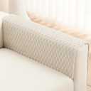 Foxdecor Couch Arm Covers, Armrest Cover for Sofa, Non Slip Chair Arm Covers, Furniture Covers Couch Protector Set of 2pcs. (White, 28"x28")