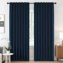 2 x CUCRAF Navy Blue Blackout Curtains 84 Inches Length 2 Panels Set, Rod Pocket and Back Tab Window Curtain, Dark Blue Thermal Insulated Darkening Drapes for Bedroom Living Room (W52 x L84 Inch)