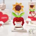 Gossby Appreciation Gift for Women - Handmade Positive Apple Crochet - Thank You for Listening - Thank You, Christmas, Birthday, Positive Gift for Teacher, Mom, Friend, Coworker - Knitted Decor