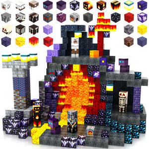 150 PCS Magnetic Blocks Toys for Kids, Dungeon-Themed Building Blocks, Stacking Magnets, STEM Montessori Sensory Toys for Boys and Girls Age 3 4 5 6 7 8 9 10 Gifts