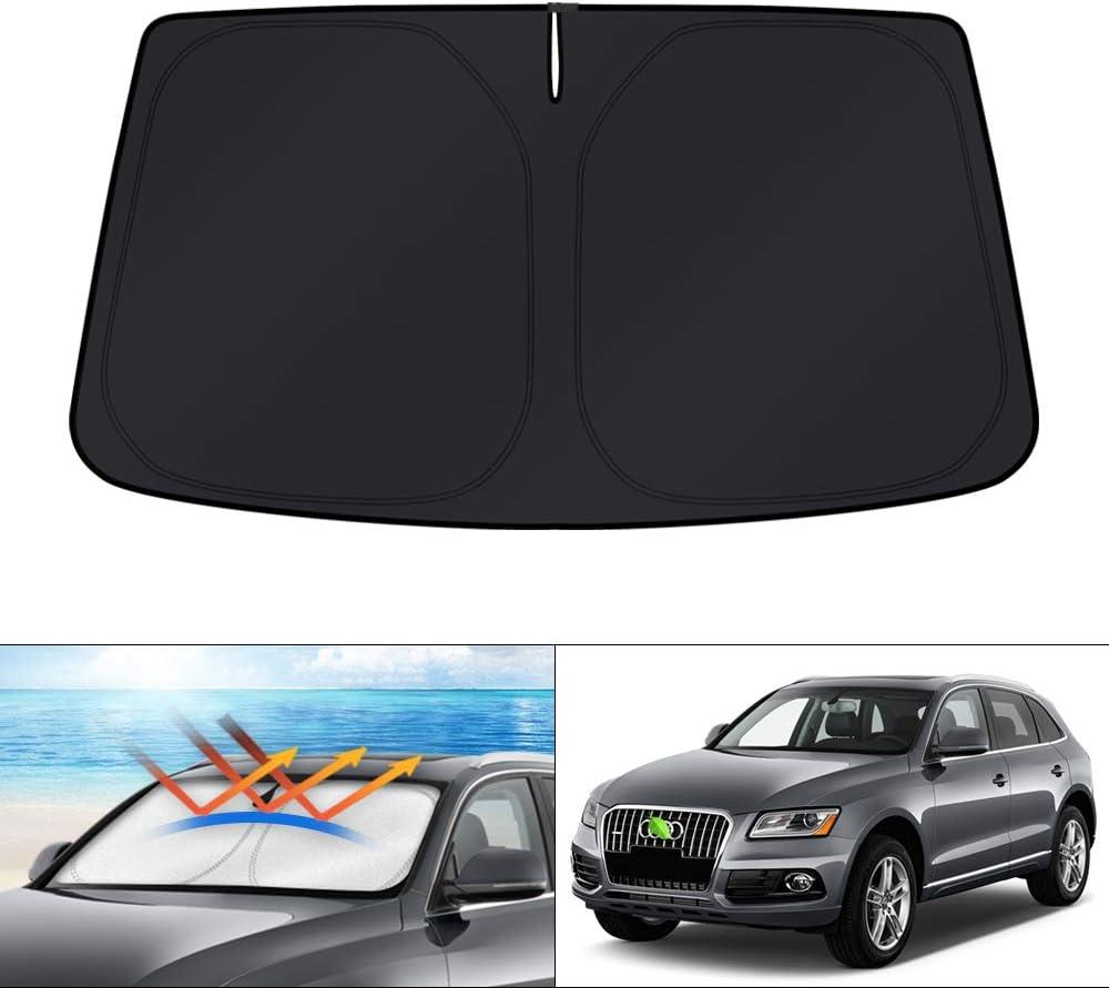 KUST Windshield Sun Shade for 2009-2017 Audi Q5/2014-2017 Audi SQ5 Accessories Custom Fit Sunshade Sun Visor Protector Foldable Blocks UV Rays Keep Your Car Cooler
