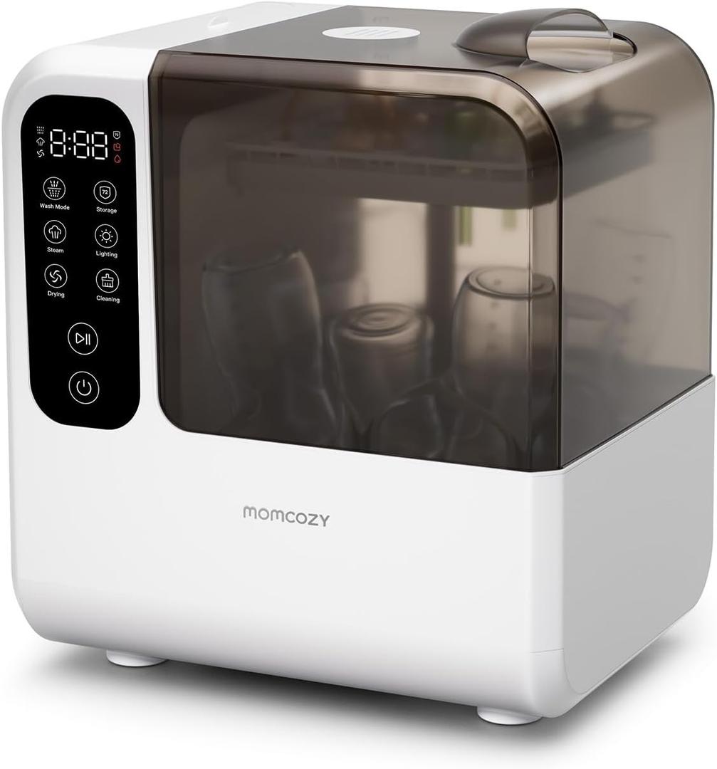 Momcozy DeepClean Bottle Washer, 8 Bottles Large Capacity, Precision Cleaning for Pump Parts and Feeding Accessories, Self Cleaning Auto All in One Baby Bottle Washer, Sterilizer & Dryer