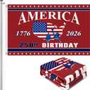 250th Anniversary American Flag - 3x5 Ft Red White and Blue Double Sided 3 Layers Patriotic Flag - 4th of July Decorations Independence Day 250th Anniversary Flag for Indoor Outdoor Decoration