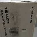 HOMRELEXA Bamboo Mattress Topper Queen Size 3 Inch, Cooling Gel & Bamboo Charcoal Memory Foam Mattress Topper for Back Pain Relief, Firm Dual-Layer Foam Bed Pad with Removable Cover