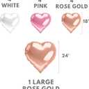 6 x Pastel Heart Balloons 12 PACK Pink Valentines Day Heart Shaped Decorations Rose Gold Mylar Foil Balloon Set