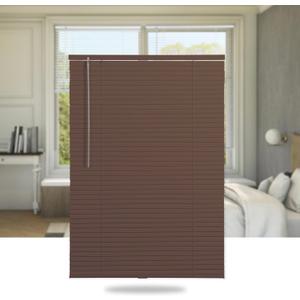 SEEYE Cordless Mini Blinds Aluminum Venetian Blind Horizontal Window Shades, 1" Slat Size - Rooming Darkening Blinds Anti-UV & Waterproof for Bedroom, Office, Easy to Install, 22" W x 64" H, Brown