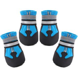 Dimicoo Water-Resistant Dog Boots for Medium Large Dogs, Non-Slip Dog Shoes for Winter Snow, Lightweight Paw Protector for Cold Pavement, Soft Dog Booties for Outdoor Walking Indoor Hardfloors M (Insole Width 2.2")for 30~44lb, Blue