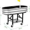 Self-Watering Raised Garden Bed with Legs and Heavy Duty Wheels, Easy-Install Planter Box with Foldable Stand, Galvanized Metal Elevated Wicking Bed with Liner for Indoor Outdoor Gardening