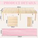 Novabright Boho Picnic Kit 30'' x 60'' Folding Picnic Table 118" x 71" Extra Large Outdoor Boho Blanket with Pink Table Runner and 8 Napkins for Camping Wedding Birthday Baby Shower Party Decor, 60 x 30 x 13 inches