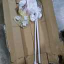 No Drill Baby Gate for Stairs No Bottom Bar, 34-55” Adjustable Baby Gate with Large Walk Thru Door, Mesh Dog Gate for Doorways, Swing & Dual Openings, No Drilling Pet Gate Child Safety Gate, White