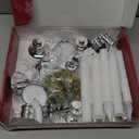 Kithouse 12 Pack Christmas Window Candles Lights with Timer Battery Operated Electric LED Taper Candles Flameless,Sliver Candlestick, Suction Cups,24 PCS Battery Included,Christmas Bow& Gift Box (Silver)