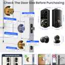 Veise VE017-K Fingerprint Smart Lock with 2 Knobs, App Control, Keyless Entry Front Door Lock Set, Electronic Touchscreen Keypad Deadbolt, Emergency Power Port, Easy Install, Auto-Lock, Matte Black