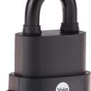 Yale 2-1/16" Wide high Security Weatherproof Laminated Padlock with 5/16" Shackle and 3 keyed Alike Keys for Outdoor gate, Fence, and Storage (3 Pack)