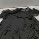 Haloumoning Girls Contrast Mesh Long Sleeve High Waist A Line Short Dress with Pockets (10-12 Years)