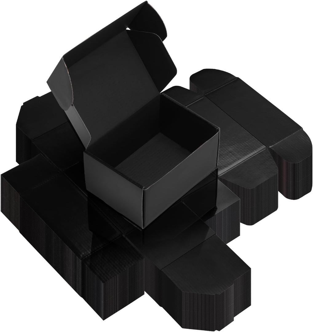 Rempry 40 Pack 6x4x3 Black Shipping Boxes, Small Cardboard Mailer Boxes for Small Business Shipping Packaging