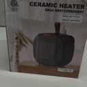 Portable Ceramic Space Heater w/Thermostat, 1500W Indoor Electric Space Heater Fan with Overheat and Tip-Over Protection, Heat Up 200 Square Feet for Office Room Dorm Use, Black