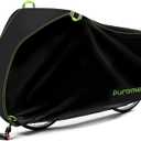 Puroma Bike Cover for 1/2/3 Bikes, 210D Waterproof Outdoor Storage Bicycle Covers Rain Sun UV Dust Wind Proof with Lock Hole for Mountain Road Electric Bike (Black & Green)