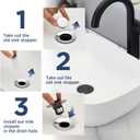Universal 2 in 1Bathroom Sink Stopper, 2 Pack Pop Up Bathroom Sink Drain Strainer for 1.06"-1.65" Basin Drain Holes, Anti Clogging Drain Filter (Matte Black(s)-2p)
