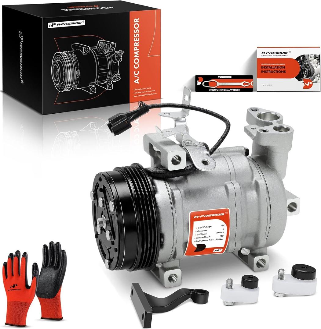 A-Premium Air Conditioner AC Compressor with Clutch Compatible with Subaru Forester 2007-2014, Impreza 2008-2014, WRX 2015-2016, WRX STI 2015-2019, H4 2.0L 2.5L