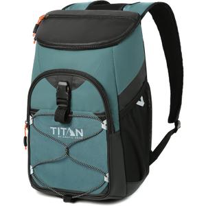 Titan by Arctic Zone Backpack Cooler, Insulated Soft Sided Bag with Leak Proof Lining and Padded Straps, for Lunch, Picnic, and Travel, 24 Can Capacity (Jungle Hunt)