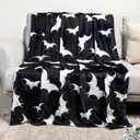 Gothic Bat Pattern Throw Blanket - Soft Flannel, Spooky Home Decor for Couch & Bed (50" x 60").
