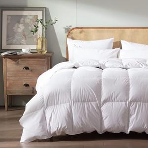 WENERSI Feather Down Comforter Cal King Size,Hotel Style Bedding Comforter,750+ Fill Power,1200TC,100% Organic Cotton Fabric,All Season White Duvet Insert with 8 Corner Tabs, Size 108 in x 98 in