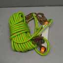 Rope Harness Safety Lanyard 50FT Fall Protection Vertical Roofing Rope with Grab Snap Hooks Shock Absorber Safety Ropes Tree Climbing Line Kit Heavy Duty Roof Safety Equipment