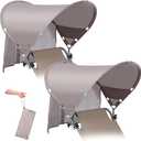 XL Universal Wind-Resistant Chair Umbrella Canopy, Extra Large Foldable UPF 50+ Sun Shade Attachment with Adjustable Clamp, Fits Most Beach, Camping, Lawn, Zero Gravity Chairs, Wheelchairs, 2 Pack