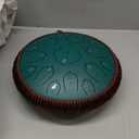 Steel Tongue Drum -15 Notes steel Drum - 14 Inch Tongue Drums Instrument, Hand Pan Drums with Music Book, Handpan Drum Mallets and Carry Bag, D Major Green