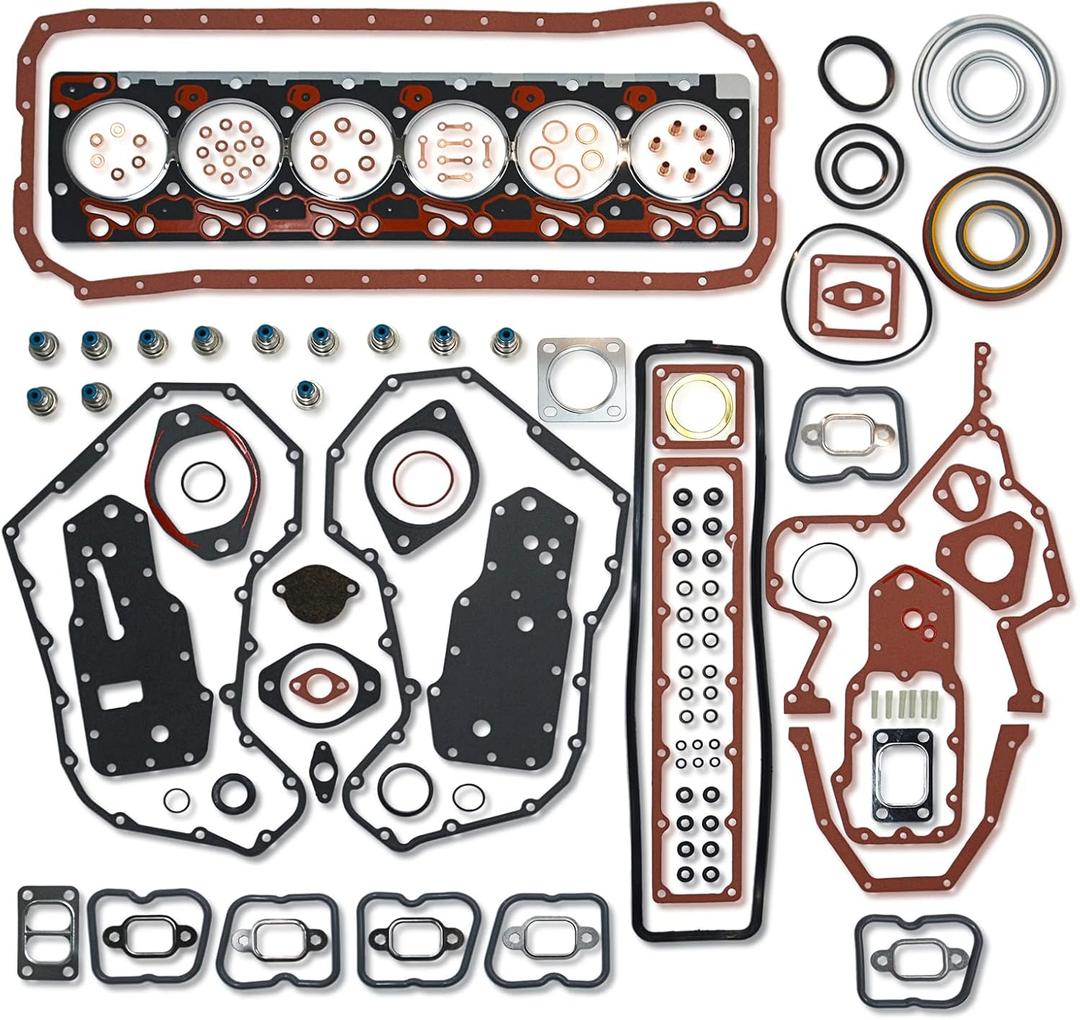 Full Head Gasket Set Compatible with Cummins Diesel 5.9 L 12V 6BT 1989 1990 1991 1992 1993 1994 1995 1996 1997 1998 EH50020 KBCSFGT6B KBCSFGT6B (Missing Couple Pcs)