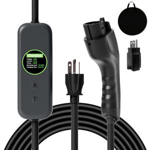 1+2 EV Charger Level Portable Electric Car Charger 6-20P 16A Power Plug 3.5KW 110V-240V for J1772 Electric Cars (Applicable to Household Electricity)