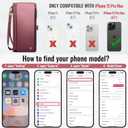 Defencase Compatible with iPhone 15 Pro Max Case Wallet with RFID Blocking Card Holder for Women Men, PU Leather Magnetic Snap Flip Zipper Strap Wallet Phone Case Fit for iPhone 15 Pro Max, Wine Red