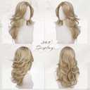 FESHFEN Dirty Blonde Wavy Layered Wig with Curtain Bangs for Women, 20 Inch Long Synthetic Natural Looking Middle Part Hair Wig For Costume Party Daily Use