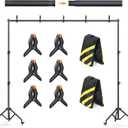 Backdrop Stand with Wheels 10x7.5Ft (WxH), Photo Backdrop Stand Easy to Move,Heavy Duty Back Drop Adjustable Stand for Parties,Banner Stand Photography and Video Studios
