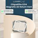 CliqueElite 14"x8" Magnetic Air Return Vent by Luxairy Vents - Flush Mount, Removable Cover, Durable & Paintable, for Ceilings & Walls, Drywall Compatible, Easy Access Panel