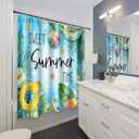 Sweet Summer Time Shower Curtains for Bathroom, Swimming Pool Style Bathroom Decor Waterproof Fabric Shower Curtain Set with 12 Hooks Bathroom, 72x72 Inch