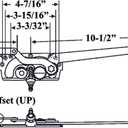 4-7/16" Casement Window Dual Arm Operator Compatible with Marvin and Truth Entrygard OEM Part #20810, 15 Series Dual Arm Window Crank TH 23077 Replacement, Right Hand